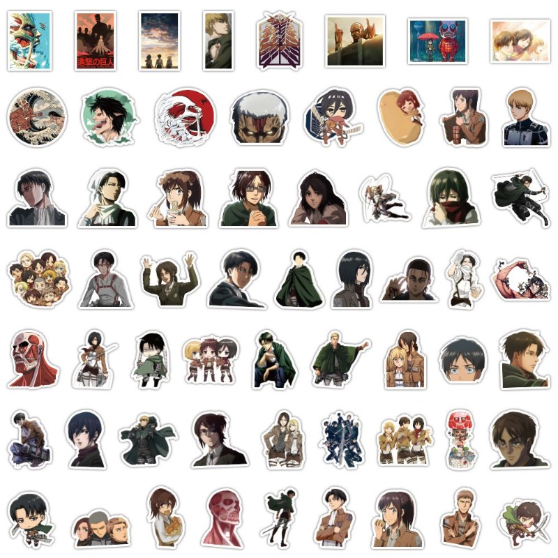 Laptop Bag Waterproof - 60Pcs Attack on Titan Anime Stickers