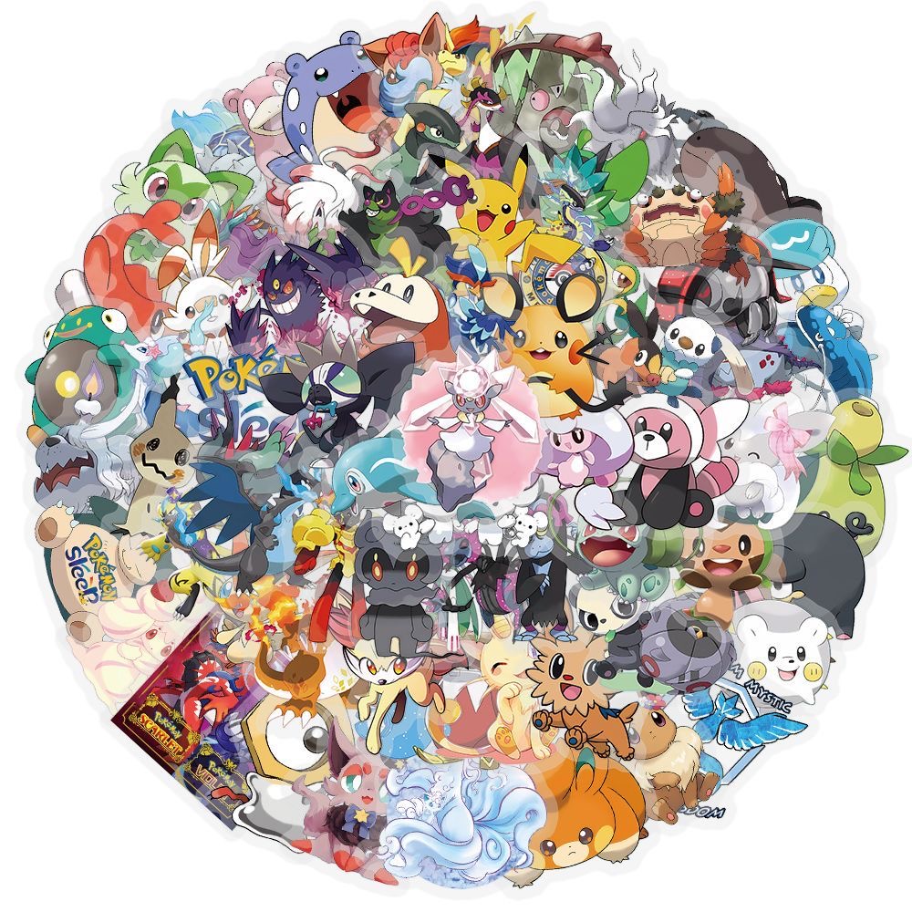 100Pcs Pokémon Stickers Cute C - đánh giá và giá Laptop Accessories Diy