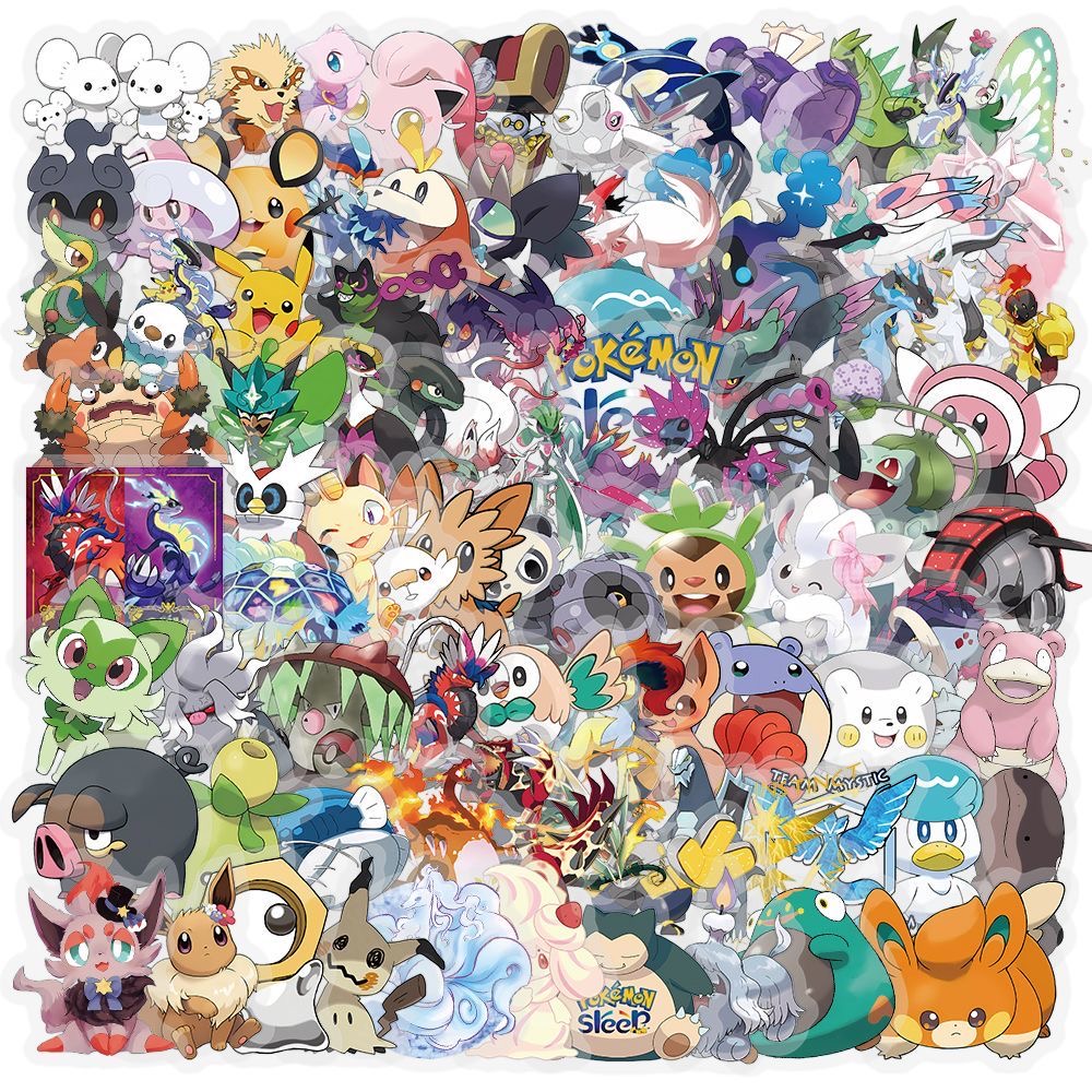 100Pcs Pokémon Stickers Cute C - đánh giá và giá Laptop Accessories Diy