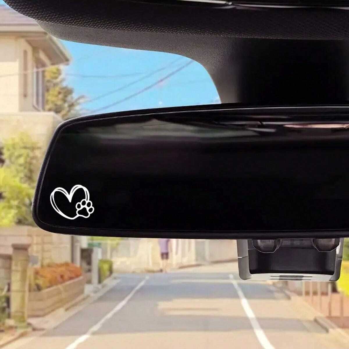 Heart Paw Print Vinyl Rearview - đánh giá và giá Laptop Accessories Diy