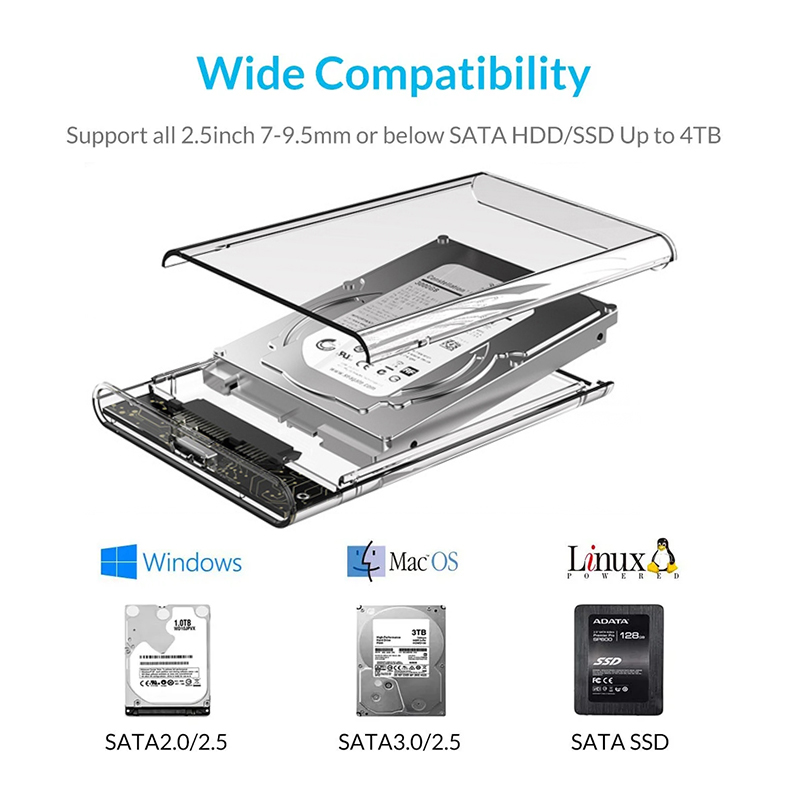 SATA to Type C Transparent 2.5 - đánh giá và giá Laptop External Accessories